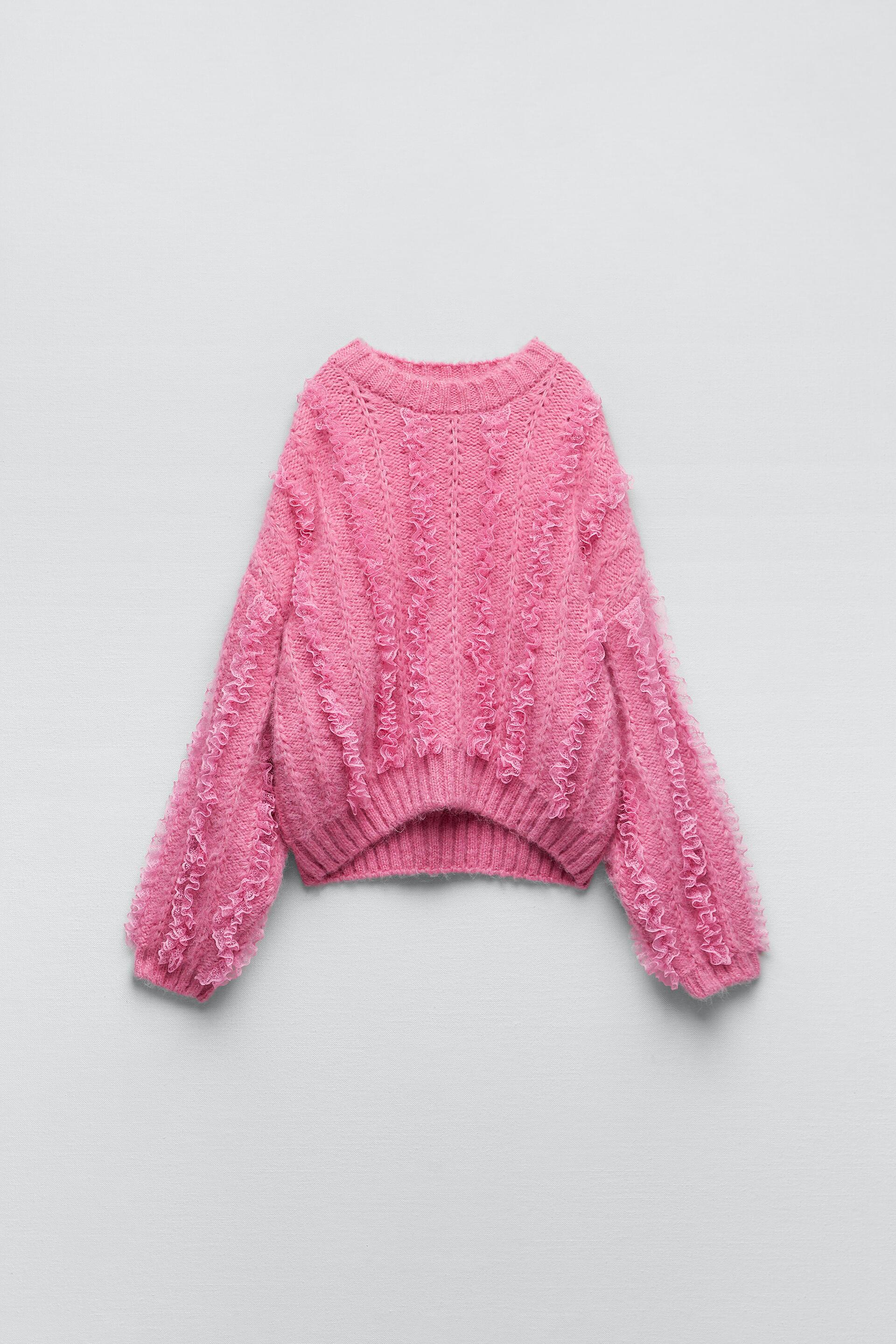 Zara knit sweater with ruffles clearance